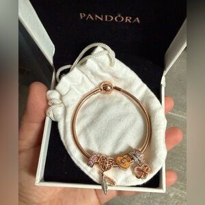 Pandora Rose Gold Charm Bracelet